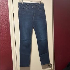 Old Navy Women's Dark Blue Straight Mid Rise Jeans